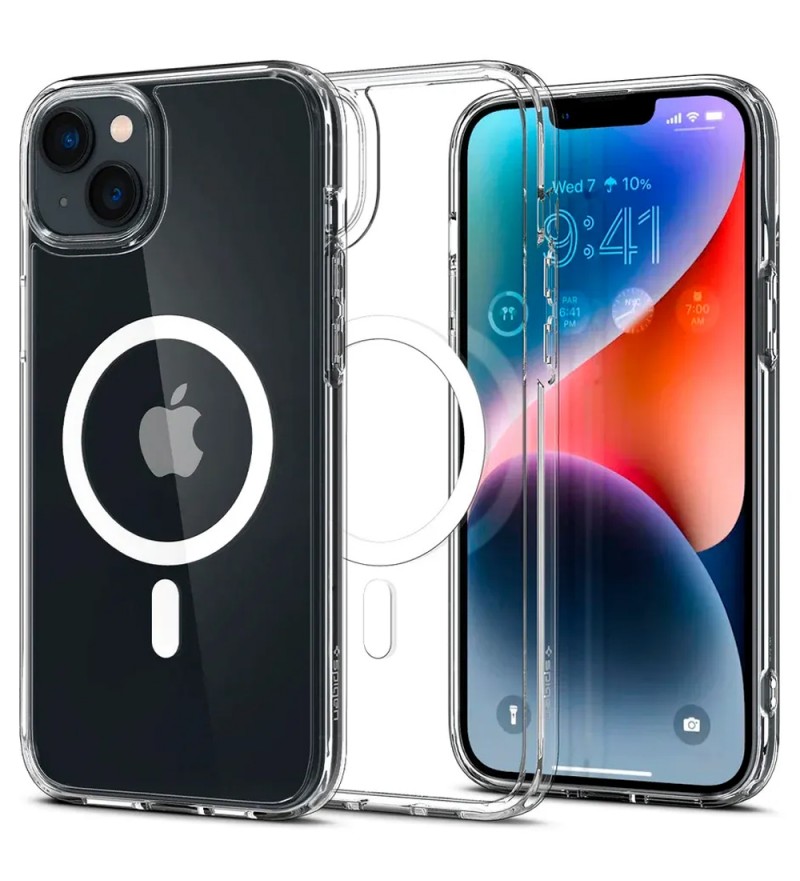 Funda Spigen para iPhone 14 Crystal Hybrid Mag ACS04682 - White