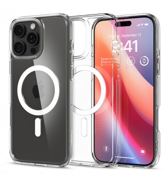 Funda para iPhone 16 Pro Max Spigen Crystal Hybryd MagFit - White