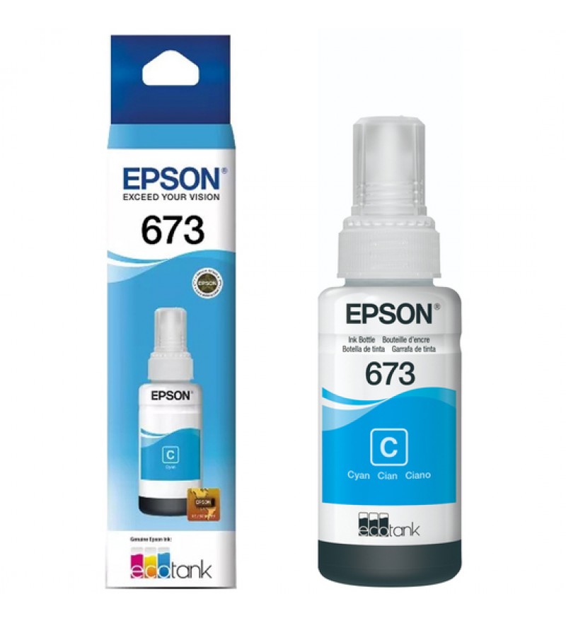 Tinta para Impresoras Epson 673 T673220 con 70mL - Cian
