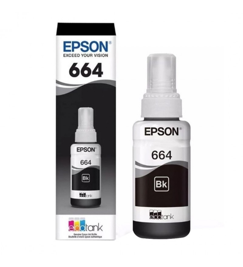 Tinta para Impresoras Epson 664 T664120 con 70mL - Negro