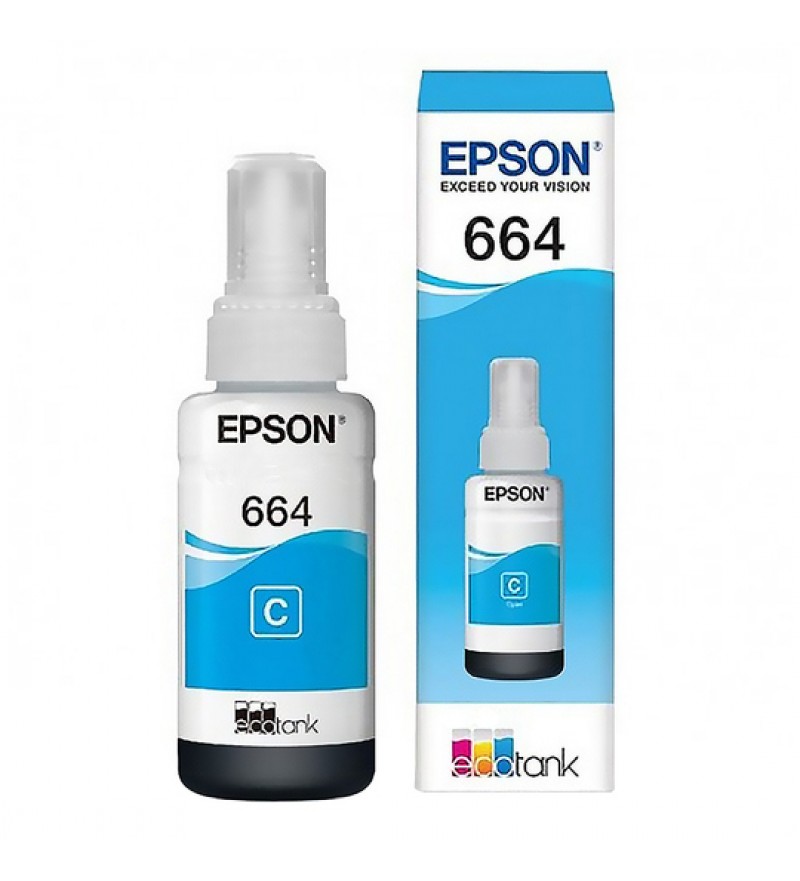 Tinta para Impresoras Epson 664 T664220 con 70mL - Cian