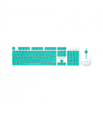 Teclado Wireless FTX FTXGK600 Bluetooth (Español) + Mouse - Blanco/Verde