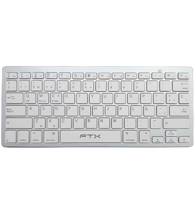 Teclado FTX Bluetooth FTXB1000 Ultra Slim Español - Plata
