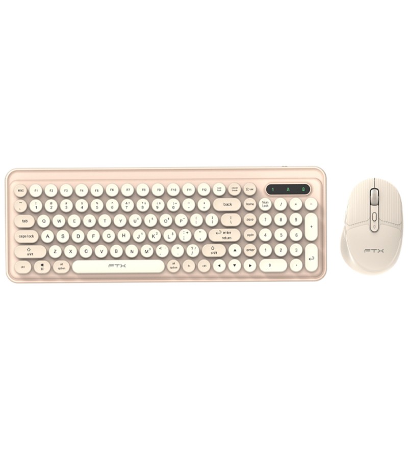 Teclado FTX Wireless/Bluetooth + Mouse FTXGK02 Español - Dorado