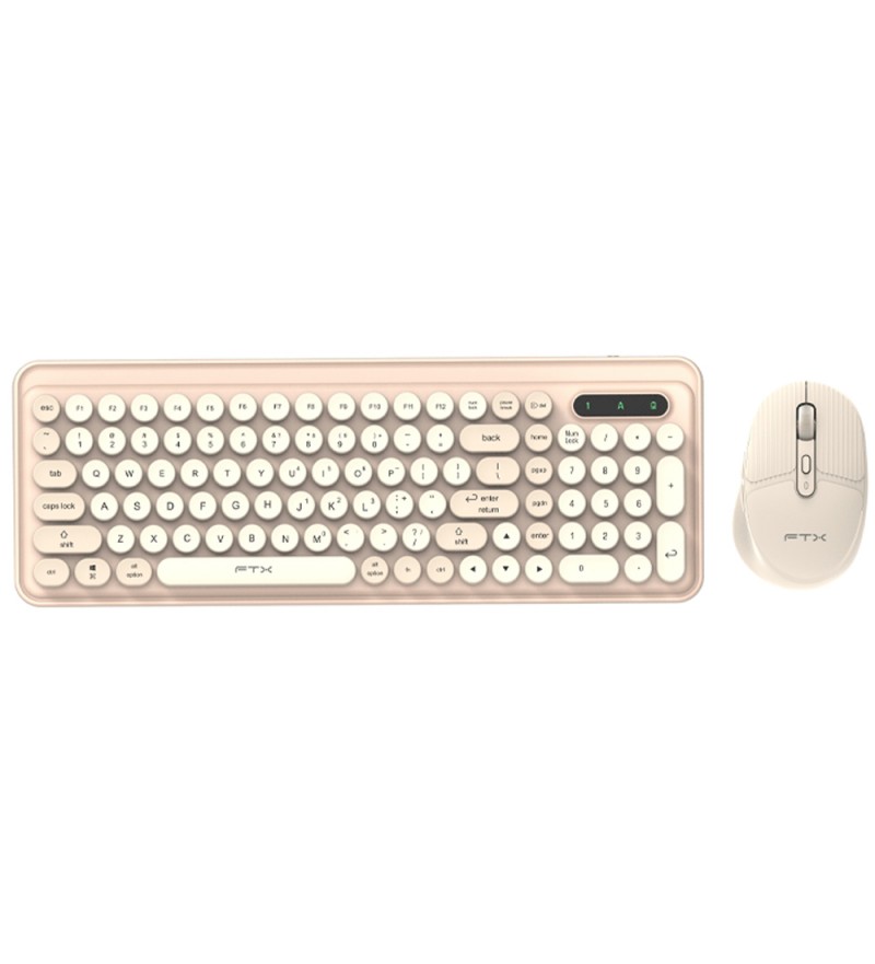 Teclado FTX Wireless/Bluetooth + Mouse FTXGK02 Portugués - Dorado