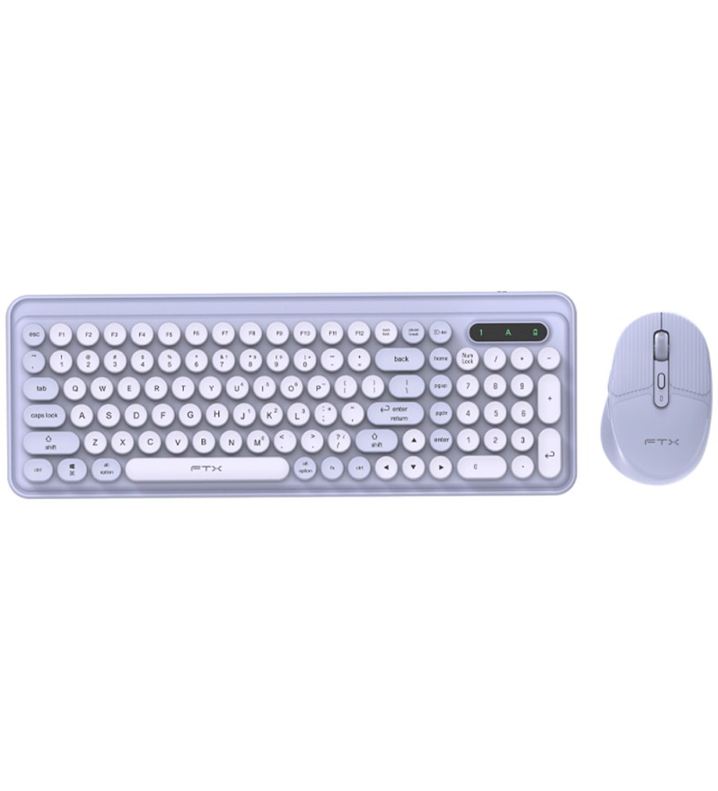 Teclado FTX Wireless/Bluetooth + Mouse FTXGK02 Portugués - Lila