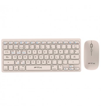 Teclado FTX Wireless + Mouse FTXGK03S Portugués - Dorado