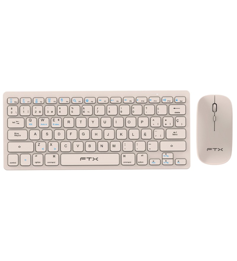 Teclado FTX Wireless + Mouse FTXGK03S Portugués - Dorado