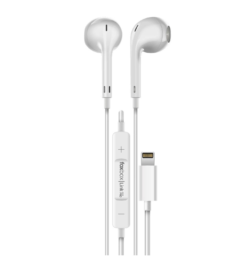  Auricular FoxBox Boost Link Pro Lightning/Mic - Blanco