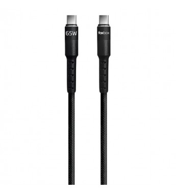 Cable Foxbox USB-C a USB-C 65W/3.25A/1.25M - Negro 