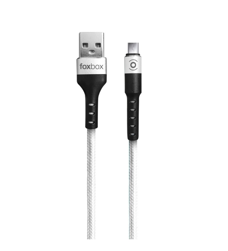 Cable Foxbox Round USB-A a Micro-USB 20W/1M - Blanco