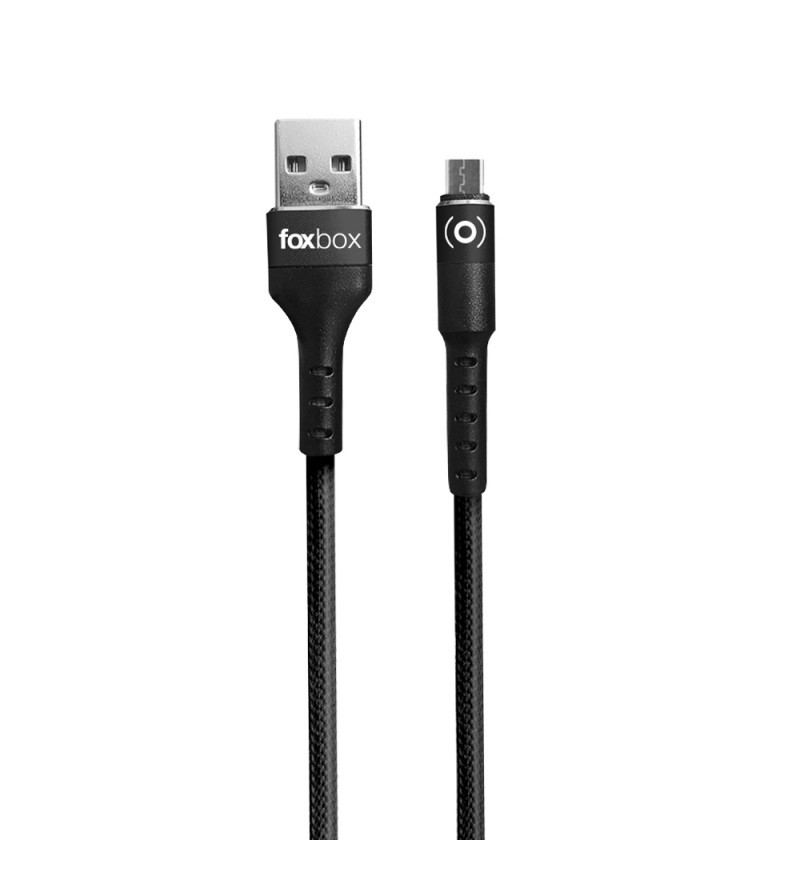 Cable Foxbox Round USB-A a Micro-USB 20W/1M - Negro