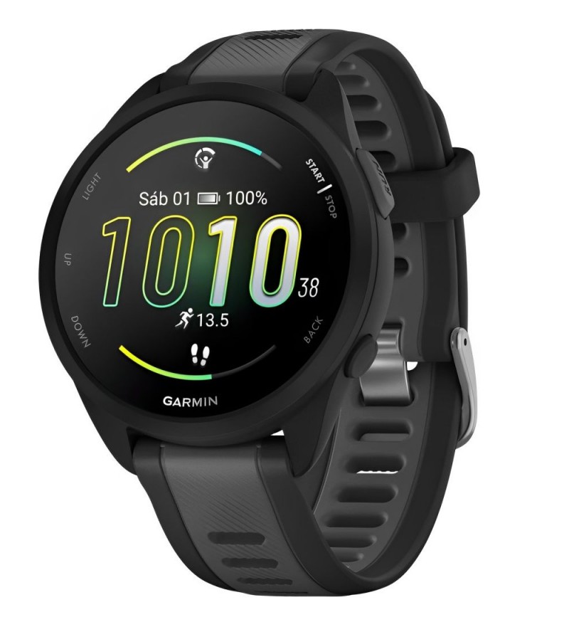 Smartwatch Garmin Forerunner 165 Music 010-02863-30 con Pantalla 1.2"/5 ATM/43mm - Black/Slate Gray