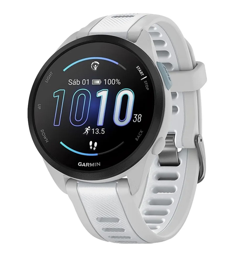 Smartwatch Garmin Forerunner 165 Music 010-02863-31 con Pantalla 1.2"/43mm/GPS - Mist Gray/Whitestone