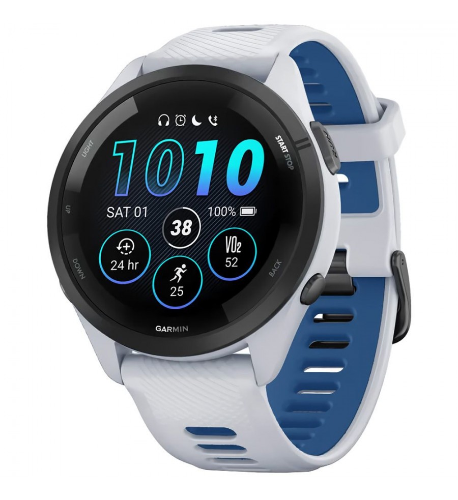 Smartwatch Garmin Forerunner 265 Music 010-02810-01 con Pantalla de 1.3"/Bluetooth/5 ATM/46mm - Whitestone 