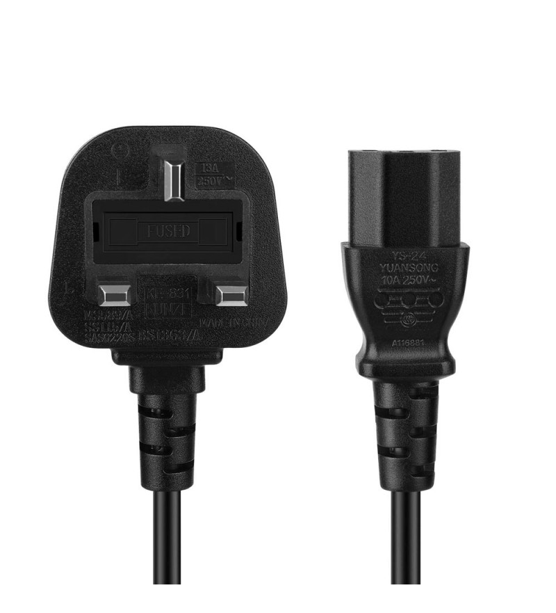 Cable de Energía para Notebook Reino Unido 3 pines - Negro