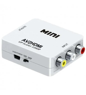 Adaptador Conversor AV2HDMI Rca a Hdmi - Blanco