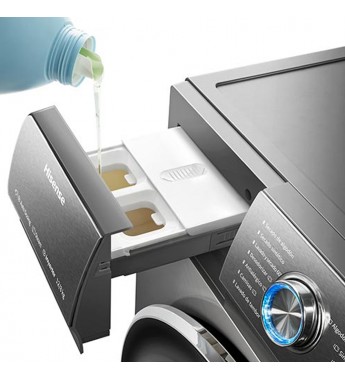 Lavarropas Secadora Automatica Hisense WDQR1214 Carga Frontal 12KG/LED/220V - Gris