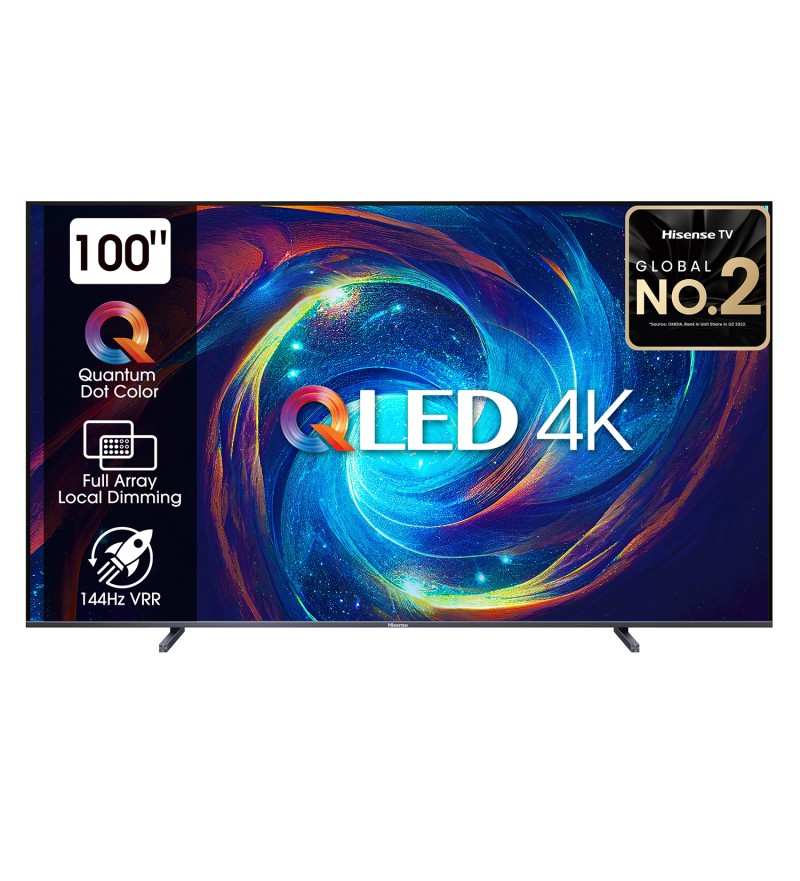 Smart TV ULED de 100" Hisense 100U7N 4K Ultra HD con HDMI/Bluetooth/144HZ/Google TV - Negro