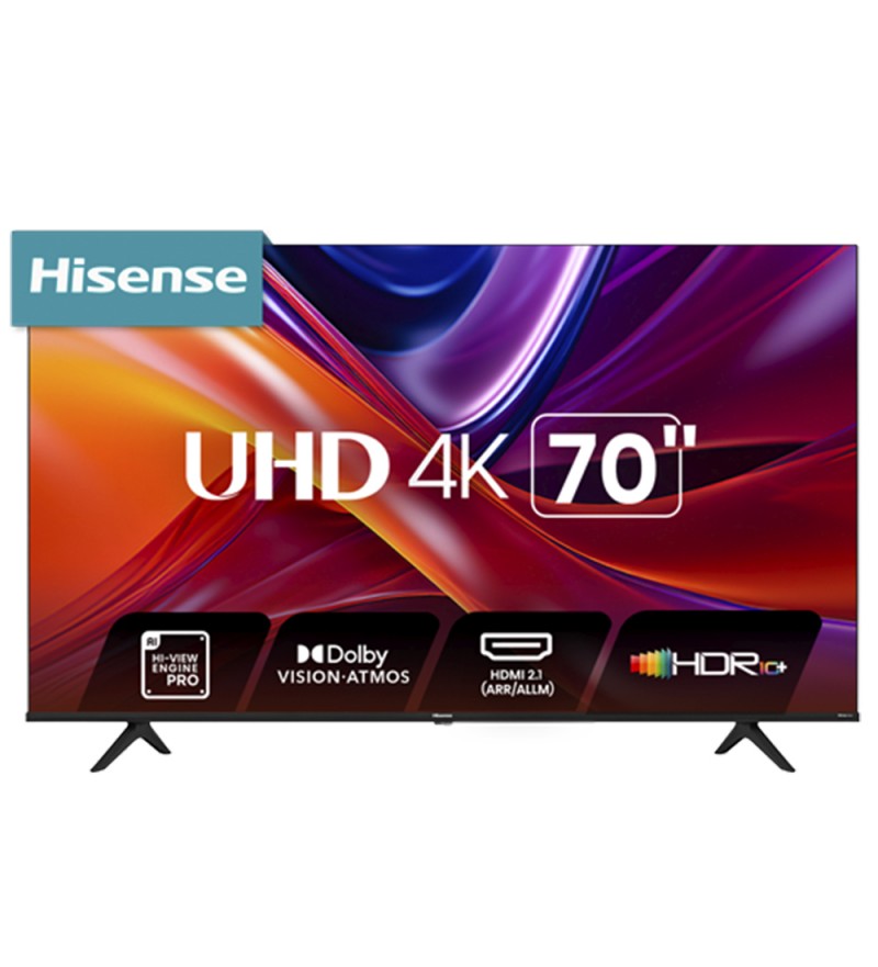 Smart TV LED de 70" Hisense 70A6H 4K Wi-Fi/Bluetooth/Google TV - Black