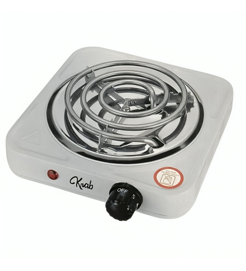 Cocina Eléctrica Krab KBCE1001 con 1 Hornalla 1000W/5 Temp/110V - Blanco