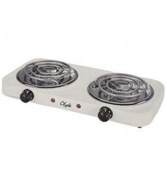 Cocina Eléctrica Krab KBCE1002 con 2 Hornallas 2000W/5 Temp/110V - Blanco