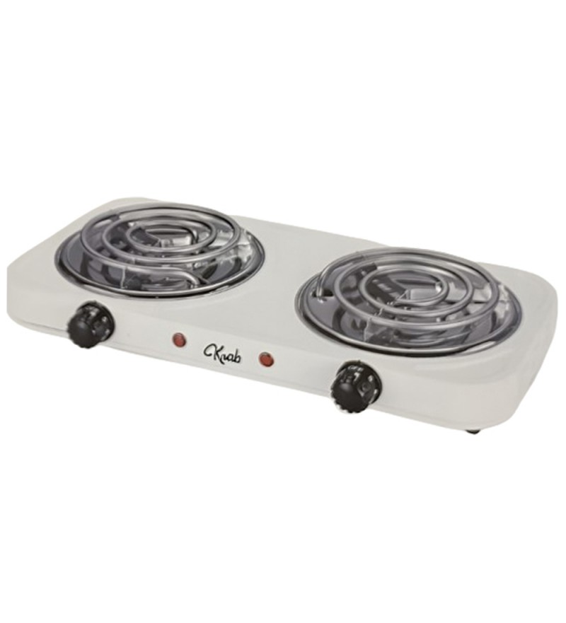 Cocina Eléctrica Krab KBCE1002 con 2 Hornallas 2000W/5 Temp/110V - Blanco