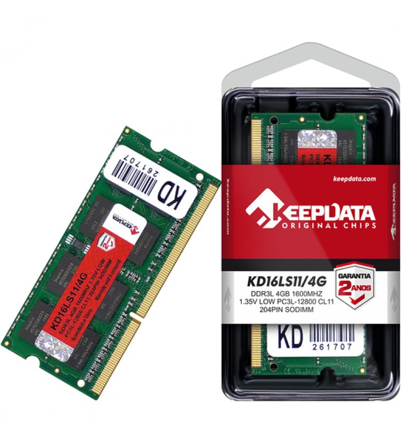 Memoria RAM para Notebook Keepdata de 4GB KD16LS11/4G DDR3L/1600MHz - Verde
