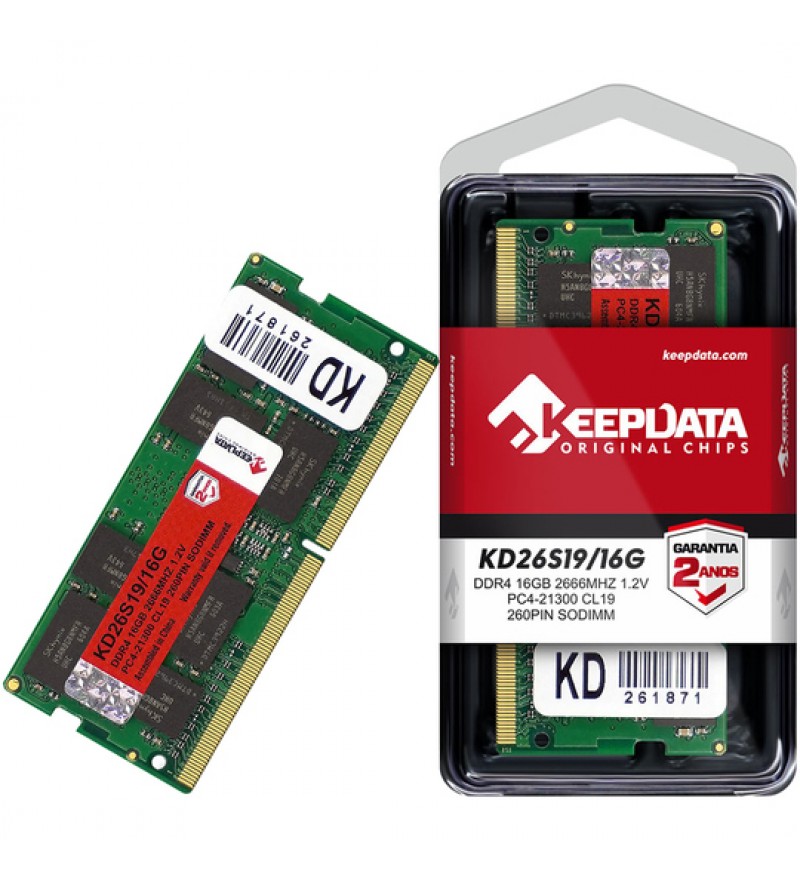 Memoria RAM para Notebook Keepdata de 16GB KD26S19/16G DDR4/2666MHz - Verde
