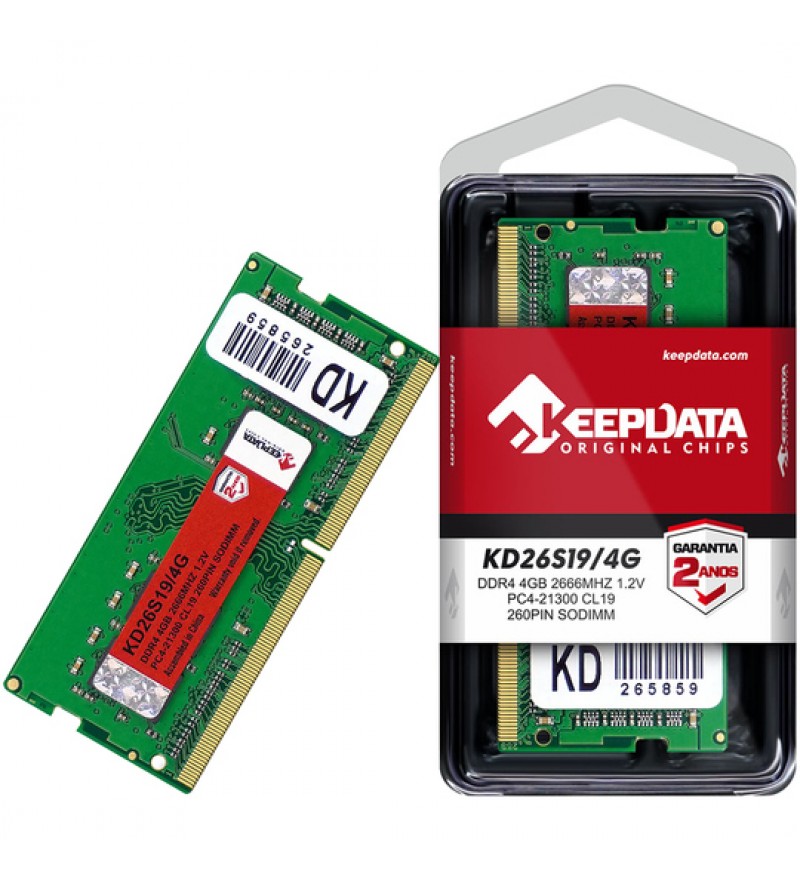 Memoria RAM para Notebook Keepdata de 4GB KD26S19/4G DDR4/2666MHz - Verde