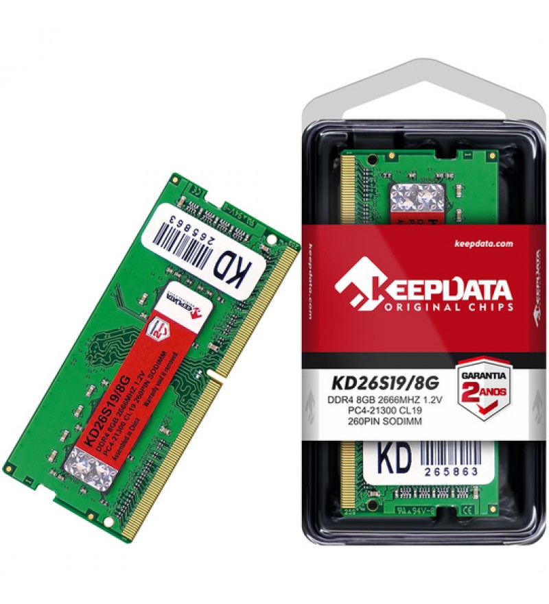 Memoria RAM para Notebook Keepdata de 8GB KD26S19/8G DDR4/2666MHz - Verde