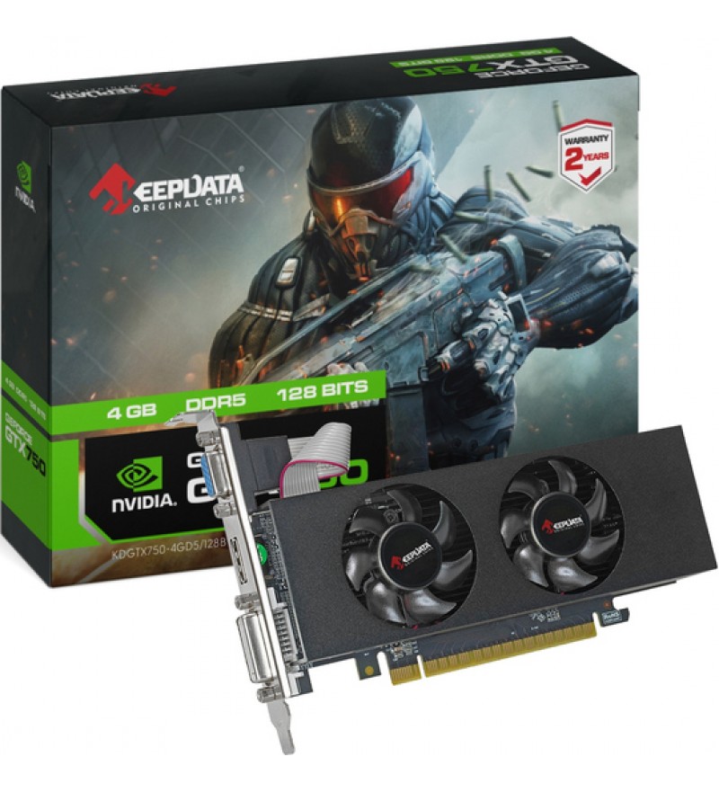 Placa de Video KeepData GeForce GT750 con 4GB DDR5/1020MHz/ HDMI/DVI/VGA