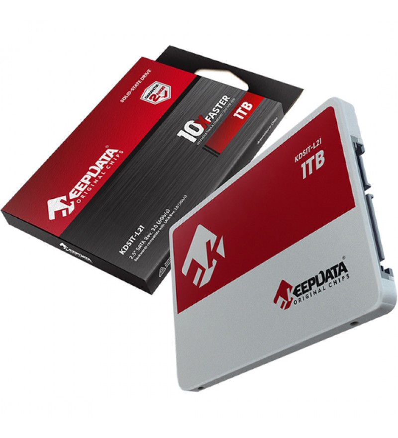 SSD 2.5" Keepdata KDS1T-L21 de 1TB hasta 550MB/s de Lectura - Plata/Rojo