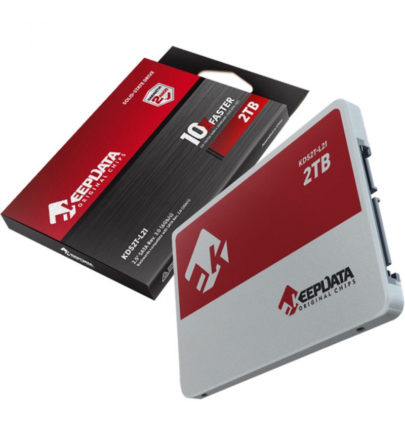 SSD 2.5" Keepdata KDS2T-L21 de 2TB hasta 550MB/s de Lectura - Plata/Rojo