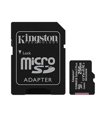 Tarjeta microSD Kingston Canvas Select Plus SDCS2/256GB de 256GB - Negro