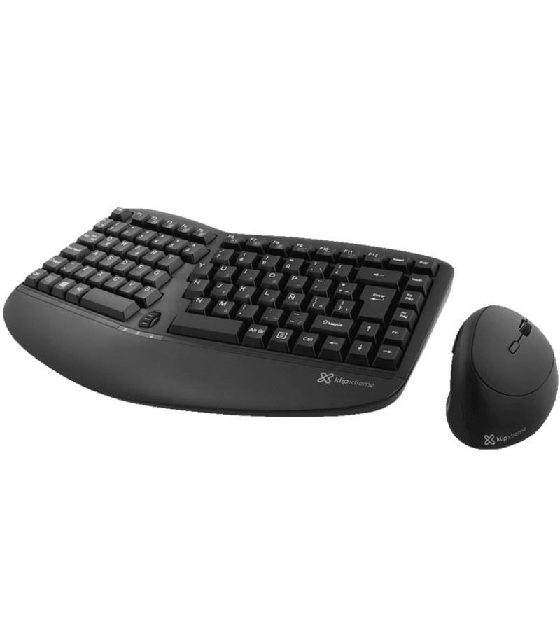 Kit Teclado + Mouse Wireless Klip KBK-510 Extreme Compact (Español) - Negro 