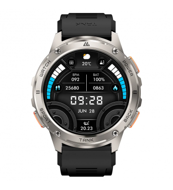 Smartwatch Kospet Tank T3 con Pantalla 1.43" 46MM IP69K/5 ATM/Bluetooth - Silver