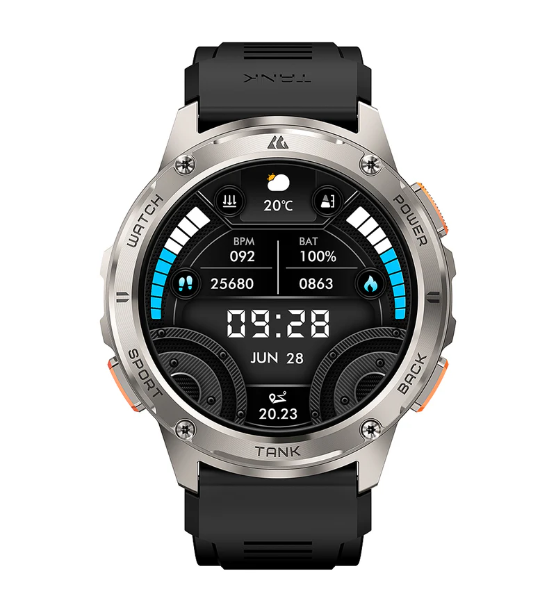 Smartwatch Kospet Tank T3 con Pantalla 1.43" 46MM IP69K/5 ATM/Bluetooth - Silver