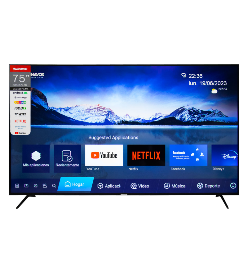 Smart TV Magnavox 75MEZ573/M1 75" UHD 4K HDMI/Wi-Fi/A12 - Negro