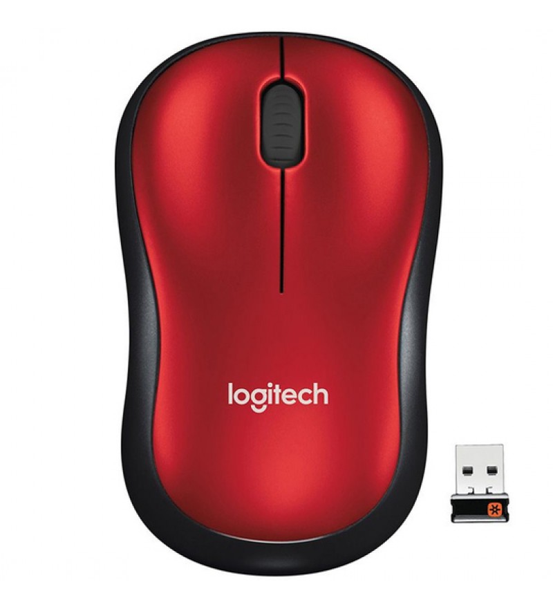 Mouse Inalámbrico Logitech M185 910-003635 1000DPI/3 Botones - Rojo/Negro