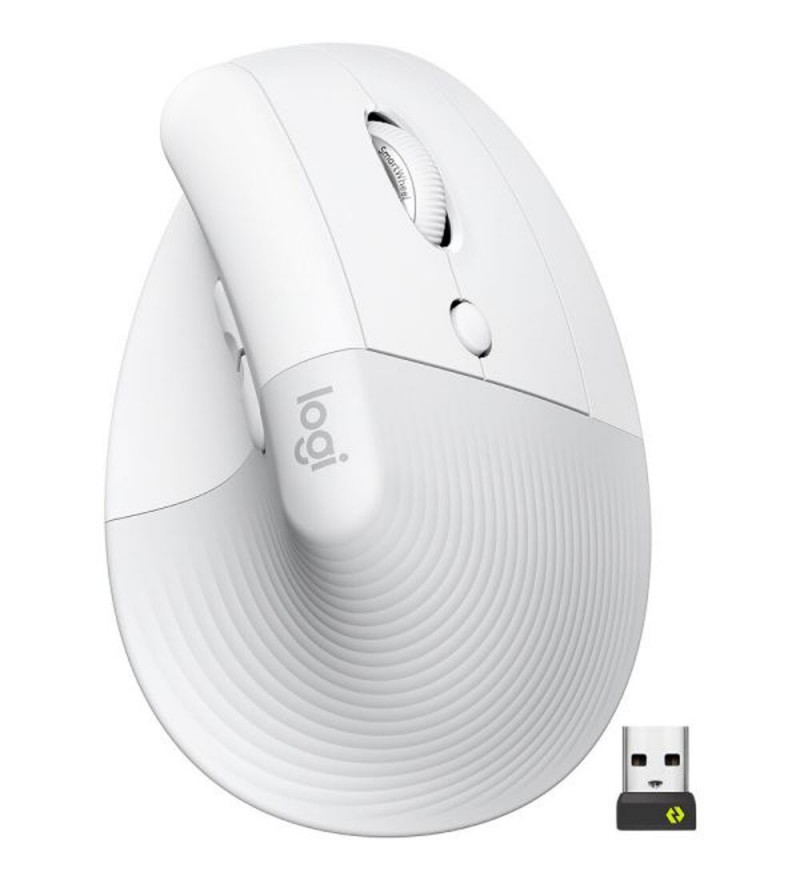 Mouse Wireless Logitech Lift MR0094 910-006469 4000DPI Ajustable/6 Botones/Bluetooth - Blanco 