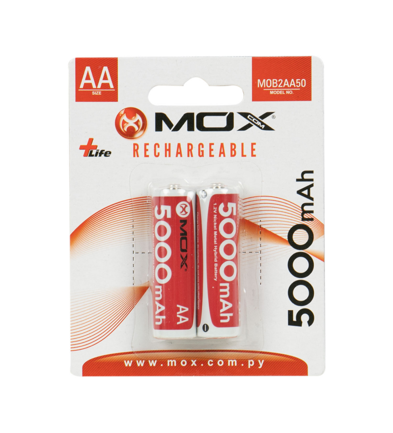 Pila Mox MOB2AA50 AA 5000MAH/2Unidades - Recargable 