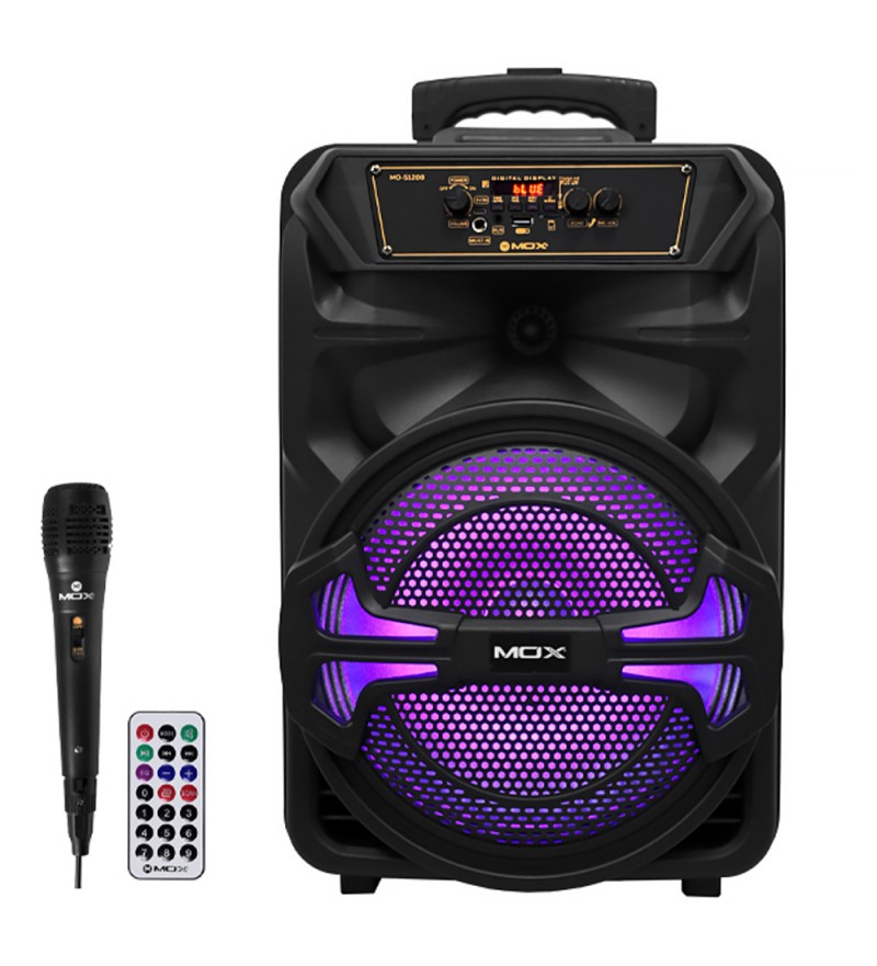 Speaker MOX MO-S1208 Bluetooth/30.000W/FM/USB/BIvolt - Black 