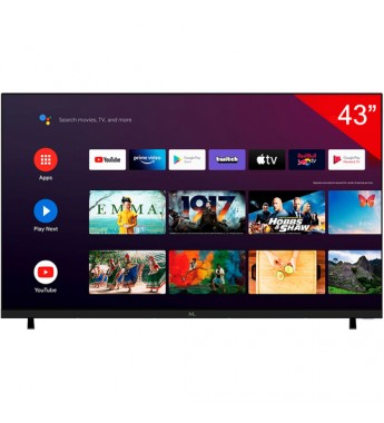 Smart TV LED de 43" MTEK MK43FSAF FHD con Bluetooth/Wi-Fi/Android/Bivolt - Negro