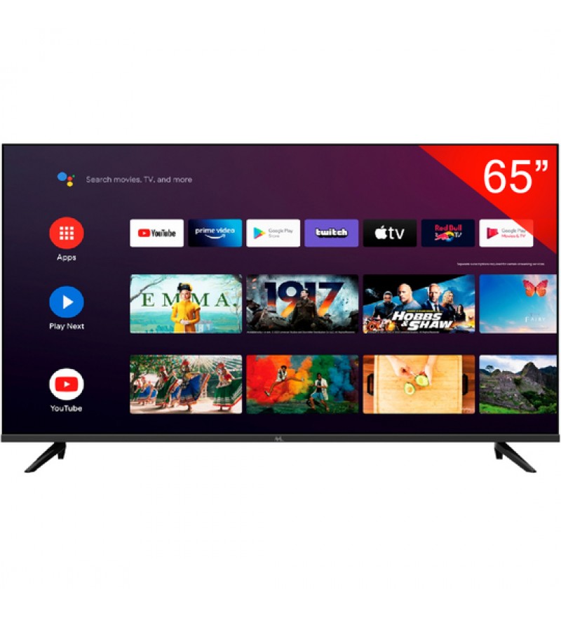 Smart TV LED de 65" MTEK MK65FSAU 4K UHD con Bluetooth/Wi-Fi/Android/Bivolt - Negro