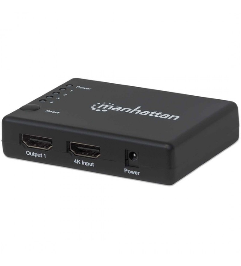 Hub Manhattan 207706 con 4 Salidas/4K/3D/30Hz - Negro