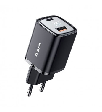 Cargador de Pared MCDODO CH-1701 con USB-C/USB-A/LED - Black