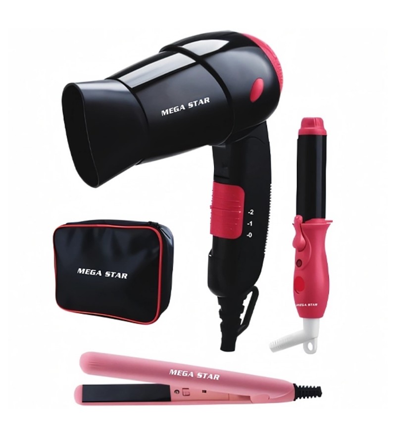 Kit Mega Star GWB056KIT Secador1200w+Alisador+Modelador Bivolt 50/60HZ