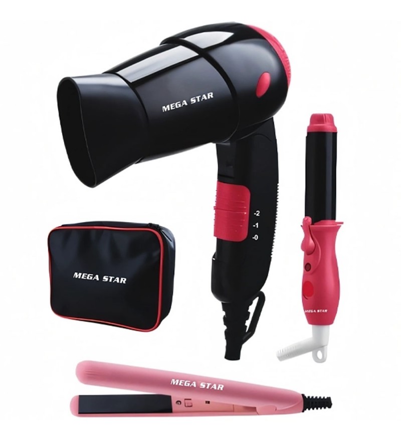 Kit Mega Star GWB056KIT Secador 1200W+Alisador+Modelador Bivolt 50/60HZ