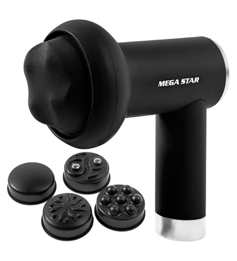 Masajeador Muscular Megastar FMA4N 5 Cabezales/Recargable - Black